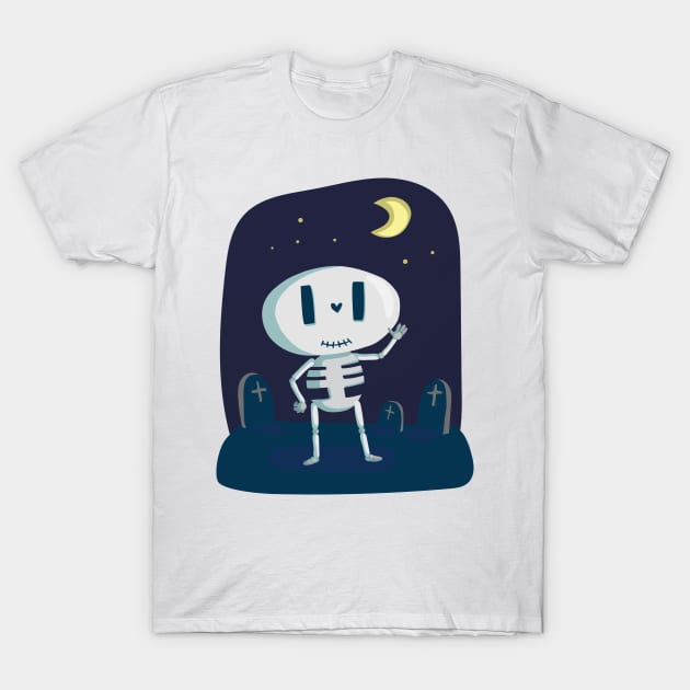 Happy Skeleton T-Shirt by Megrasaurous